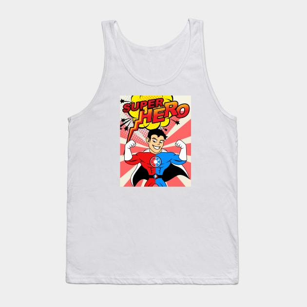 Super Hero superguy with muscles Tank Top by Benny Merch Pearl